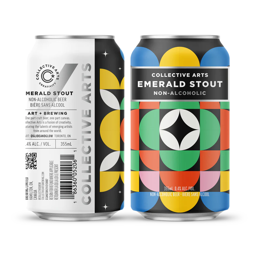 Bière Collective Arts Emerald Stout sans alcool 0,4% Sanzalc, cave sans alcool pour adultes décomplexés