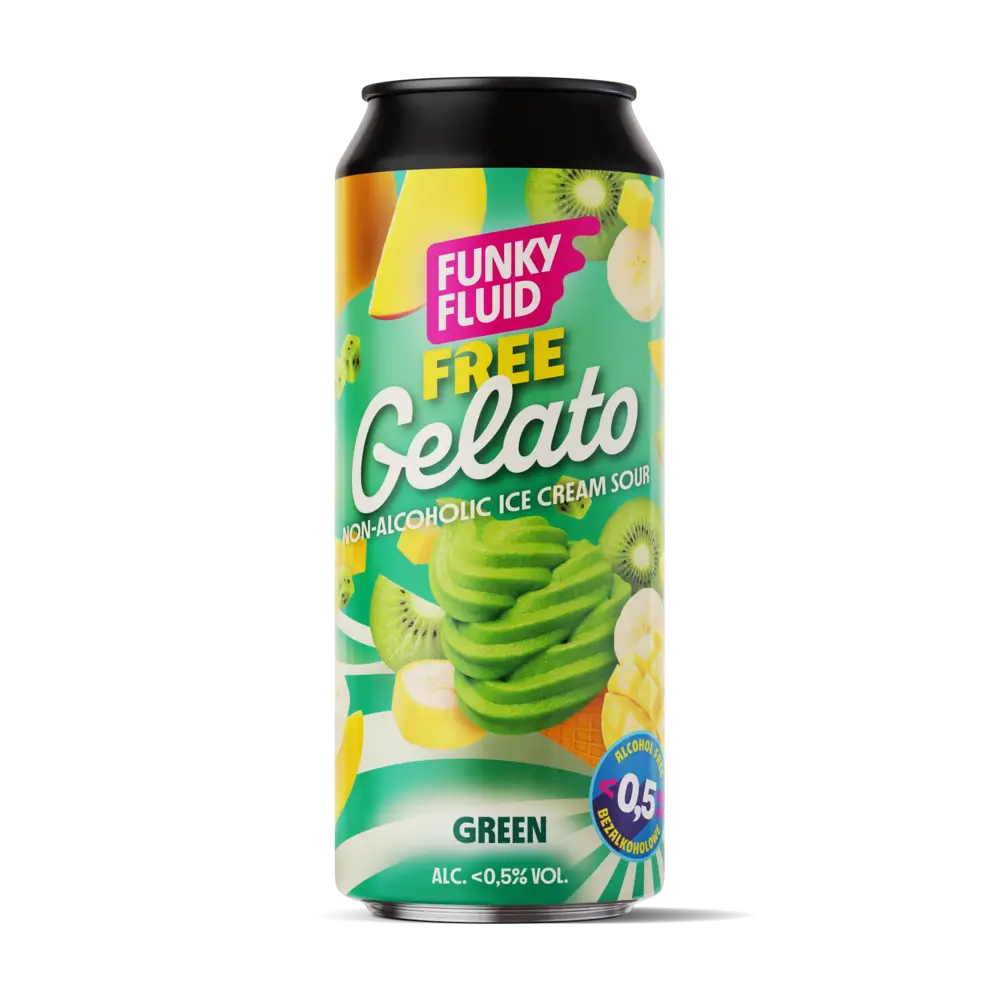 Bière Funky Fluid Free Gelato Green sans alcool 0,5%