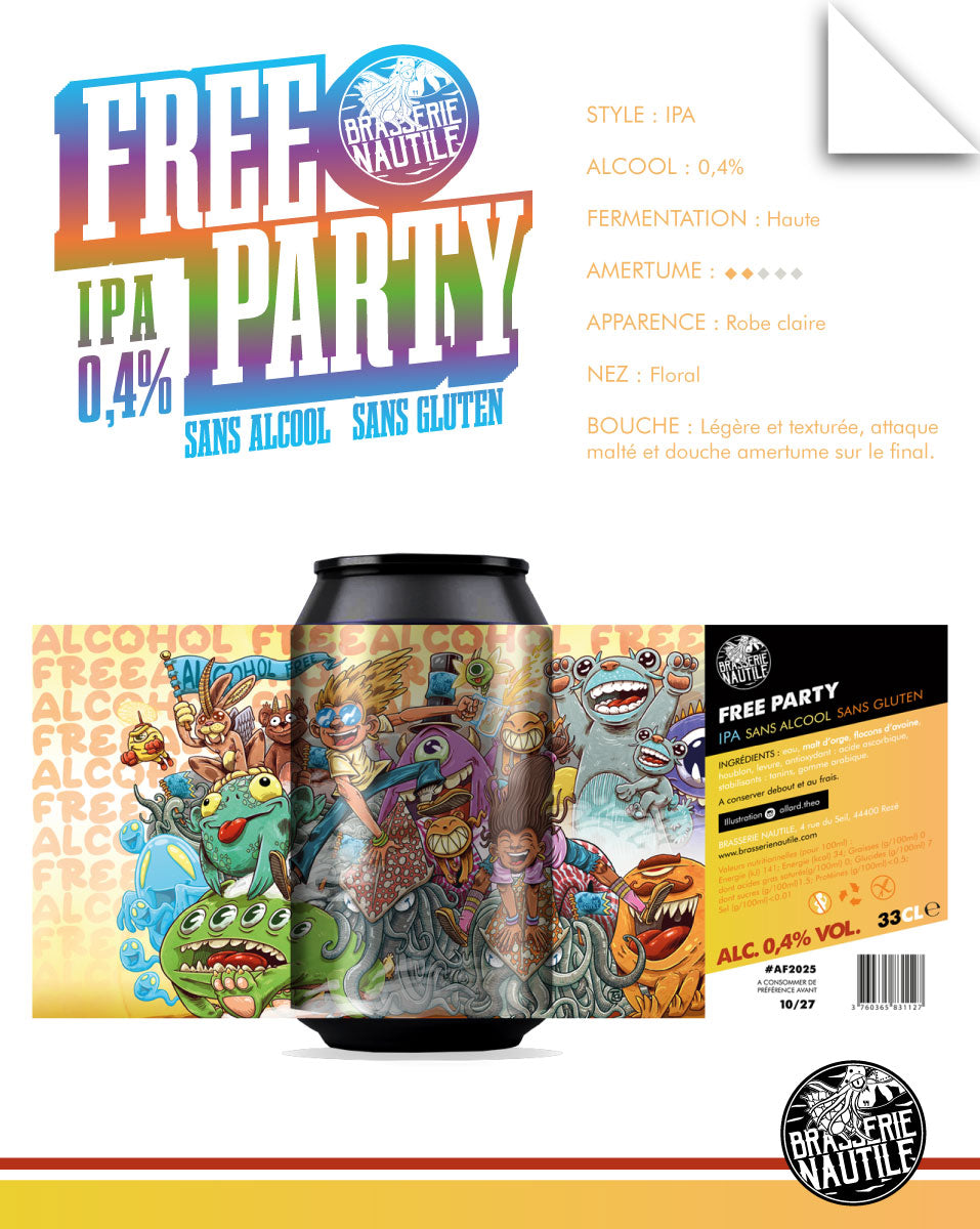 Bière Nautile IPA sans alcool ni gluten 0,4%